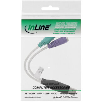 InLine InLine® USB naar PS/2 converter, USB male naar 2x PS/2 female voor muis + keyb.