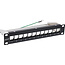 InLine® 10" patchpaneel lege plaat 12x, voor Keystone modules, 1U, RAL9005 zwart