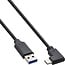 InLine® USB 3.2-kabel, USB-C-stekker schuin naar A-stekker, zwart, 1m