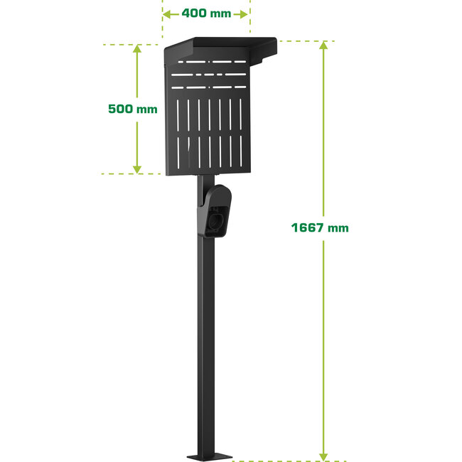 InLine® Universele muurboxstandaard XL met EV-oplaadkabelhouder, zwart