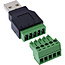 InLine® USB-A-stekker naar aansluitblok, 5-polig, zonder kabel