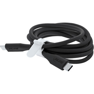 InLine InLine® USB 2.0-kabel, USB-C-snelladingskabel 100 W, Black Cookie/zwart 2m