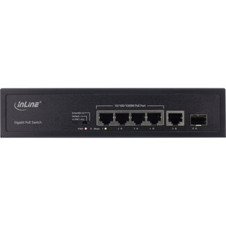 InLine InLine® PoE+ Gigabit netwerkswitch 5 poorten (4x PoE+), 1xSFP, 1Gb/s, Desktop