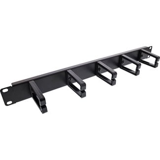 InLine InLine® 19" kabelmanagementpaneel, 5 kunststof beugels, RAL 9005, zwart