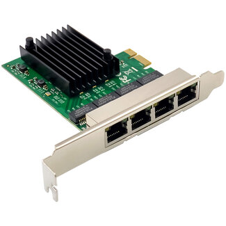 InLine InLine® Quad Gigabit netwerkkaart, 4x RJ45 1 Gb/s, PCIe x1