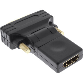 InLine InLine® HDMI-DVI adapter, HDMI female naar DVI male, flexibele hoek, 4K2K
