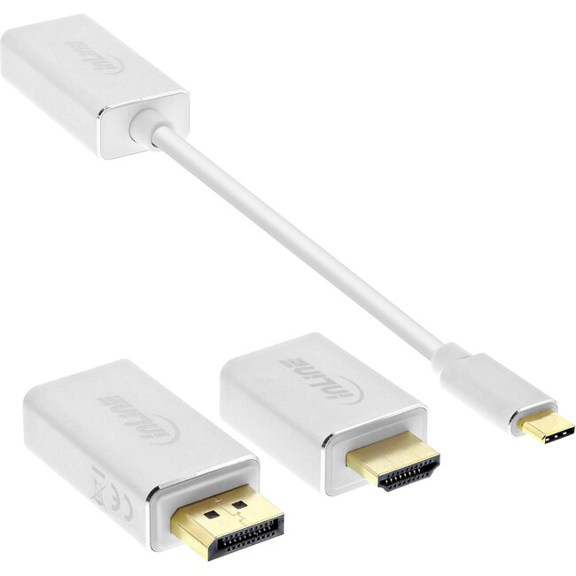 InLine® USB Display Converter Set 6-in-1, 4K/60Hz zilver