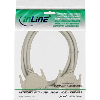 InLine InLine® Seriële verlengkabel, 37-pins stekker / bus, 1:1 bezet, 1m