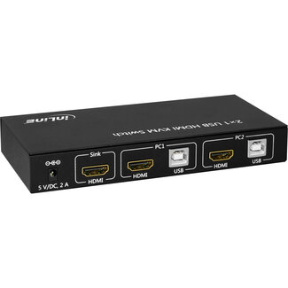 InLine InLine® 2-Poorts Desktop KVM Switch, HDMI 4K2K, USB 2.0 hub, met audio