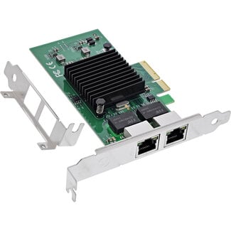 InLine InLine® Dual Gigabit netwerkkaart, 2x RJ45 1 Gb/s, PCIe x4, incl. laagprofiel
