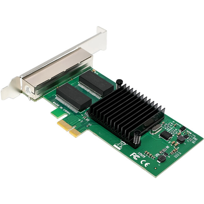 InLine® Quad Gigabit netwerkkaart, 4x RJ45 1 Gb/s, PCIe x1