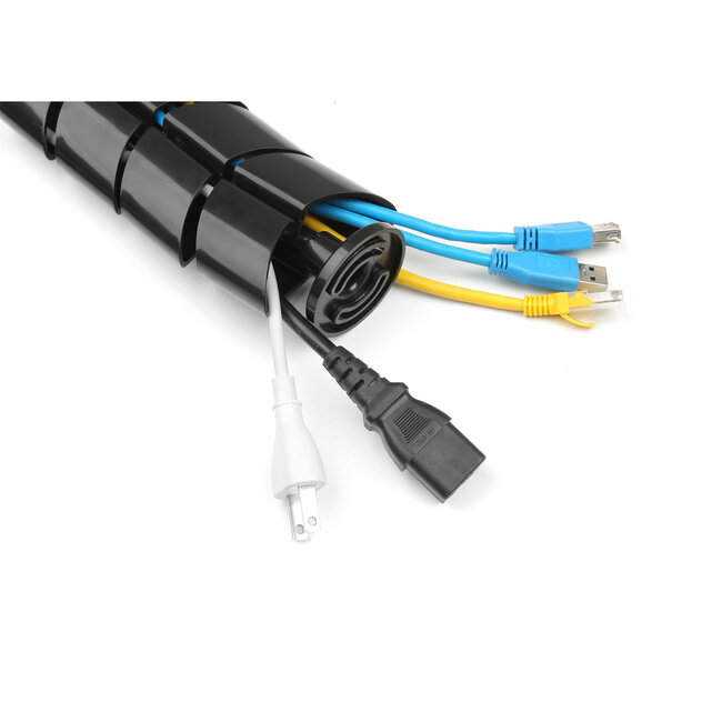 InLine® Flexibele kabelgoot, verticaal voor tafels, 0,80m, zwart