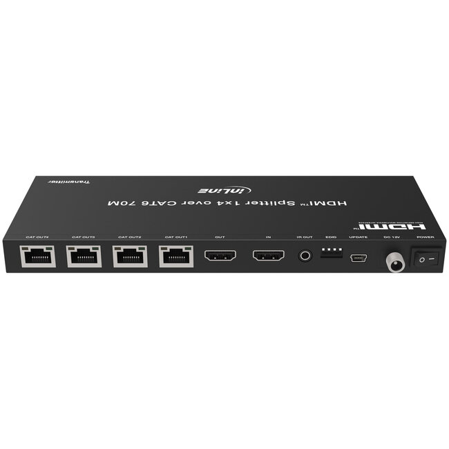 InLine® Video Splitter/Extender, 1x4, Cat.6, HDMI 4K/30Hz, Kit, incl ontvangers