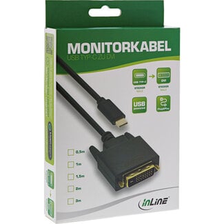InLine InLine® USB Display kabel, USB-C male naar DVI male, 2m
