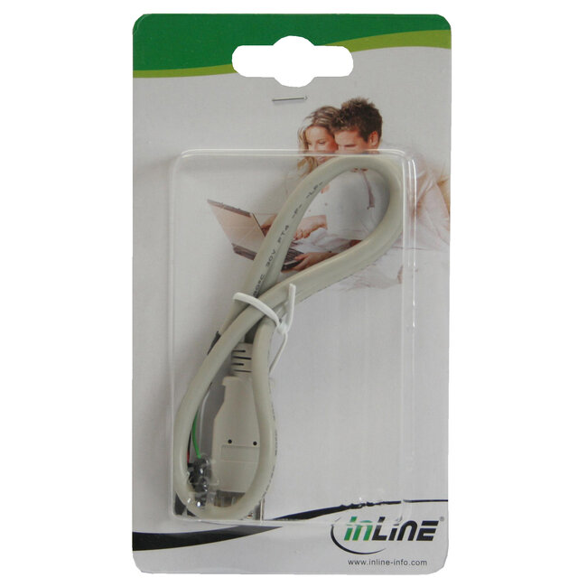 InLine® USB 2.0 adapterkabel, female A naar paalconnector, 0,40m