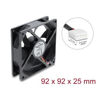 DeLOCK Delock Axial Fan 48 V DC, 92 x 92 x 25 mm with 4 pin PWM fan connector female black