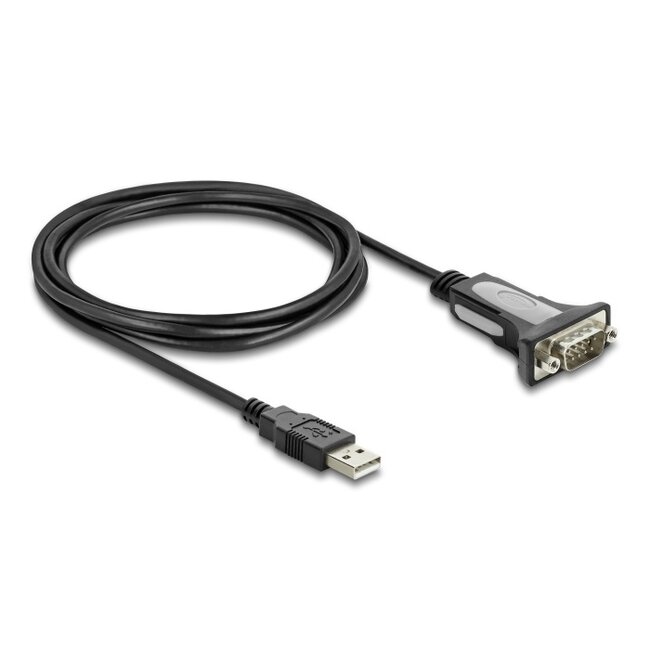 Delock Adapter USB 2.0 Type-A to 1 x Serial RS-232 D-Sub 9 pin male with nuts 3 m