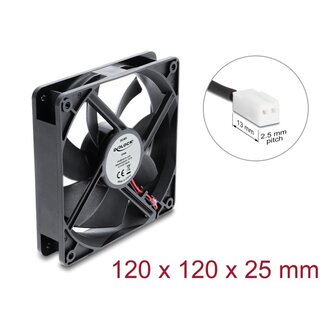 DeLOCK Delock Axial Fan 48 V DC, 120 x 120 x 25 mm with 2 pin fan connector female black