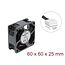 Delock Axial Fan 48 V DC, 60 x 60 x 25 mm with 4 pin PWM fan connector female black