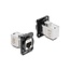 Delock D-Type Module RJ45 jack to jack 90° angled Cat.6A black / silver