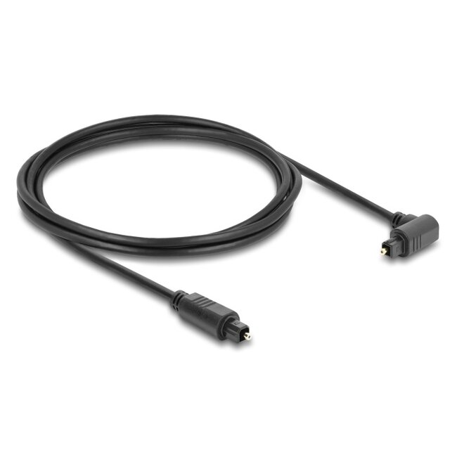 Delock TOSLINK cable 90° angled male to straight male, Ø 4 mm, 3 m, black