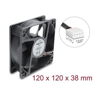 DeLOCK Delock Axial Fan 48 V DC, 120 x 120 x 38 mm with 4 pin PWM fan connector female black