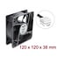 Delock Axial Fan 48 V DC, 120 x 120 x 38 mm with 4 pin PWM fan connector female black