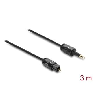 DeLOCK Delock TOSLINK Cable mini TOSLINK 3.5 mm male to TOSLINK female, Ø 2.2 mm, 3 m, black