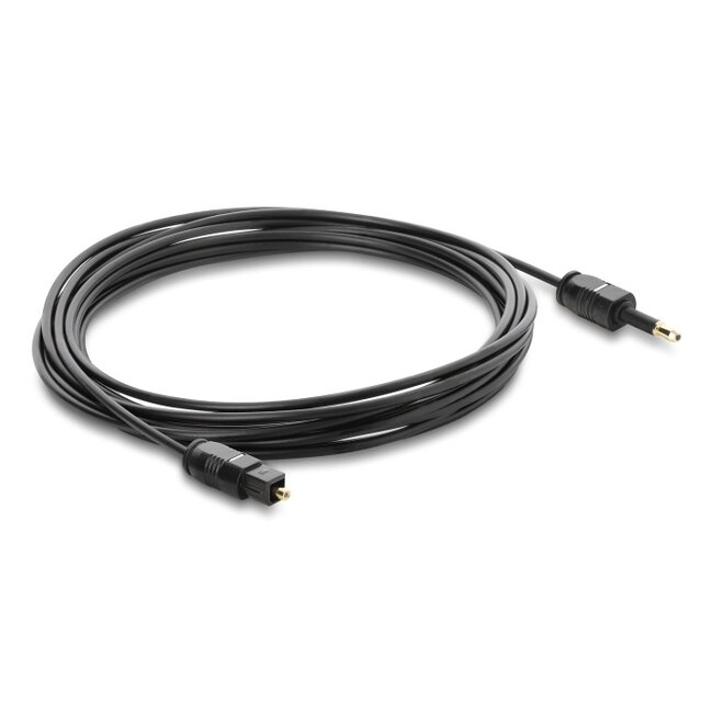 Delock TOSLINK Cable mini TOSLINK 3.5 mm male to TOSLINK female, Ø 2.2 mm, 3 m, black