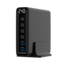 6-poorts 240 W GaN USB-snellader, zwart