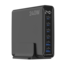 6-poorts 240 W GaN USB-snellader, zwart