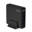 6-poorts 240 W GaN USB-snellader, zwart