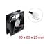 Delock Axial Fan 48 V DC, 80 x 80 x 25 mm with 2 pin fan connector female black