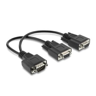 DeLOCK Delock Adapter Y Cable D-Sub9 1 x male with nuts to 2 x female with screws 25 cm