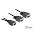 Delock Adapter Y Cable D-Sub9 1 x male with nuts to 2 x female with screws 25 cm