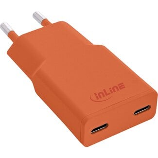 InLine InLine USB lader | 2x USB-C PD | GaN | 30W | oranje