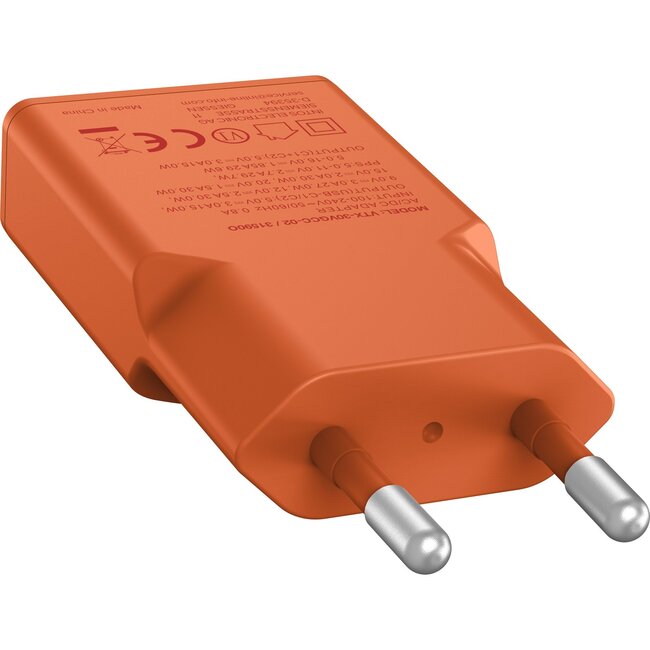 InLine USB lader | 2x USB-C PD | GaN | 30W | oranje