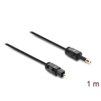 DeLOCK Delock TOSLINK Cable mini TOSLINK 3.5 mm male to TOSLINK female, Ø 2.2 mm, 1 m, black
