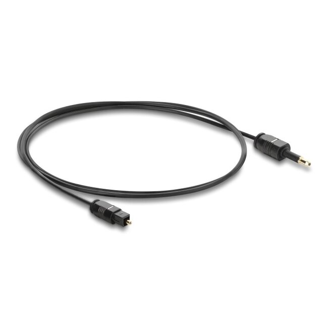 Delock TOSLINK Cable mini TOSLINK 3.5 mm male to TOSLINK female, Ø 2.2 mm, 1 m, black