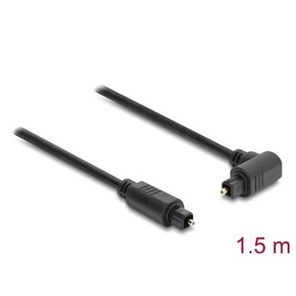 DeLOCK Delock TOSLINK cable 90° angled male to straight male, Ø 4 mm, 1.5 m, black