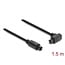 Delock TOSLINK cable 90° angled male to straight male, Ø 4 mm, 1.5 m, black