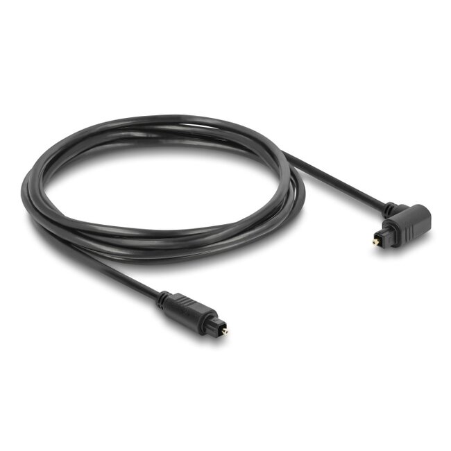Delock TOSLINK cable 90° angled male to straight male, Ø 4 mm, 1.5 m, black
