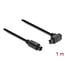Delock TOSLINK cable 90° angled male to straight male, Ø 4 mm, 1 m, black