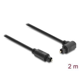DeLOCK Delock TOSLINK cable 90° angled male to straight male, Ø 4 mm, 2 m, black