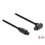 Delock TOSLINK cable 90° angled male to straight male, Ø 4 mm, 2 m, black
