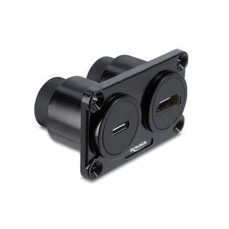 DeLOCK Delock Dual Built-in Socket USB 10 Gbps USB Type-C™ female PD 100 W female + HDMI female 4K black