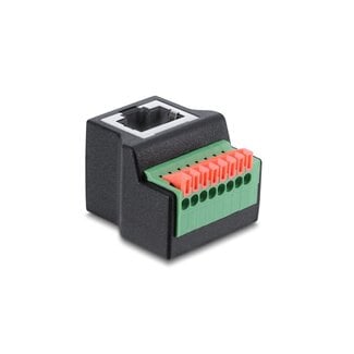 DeLOCK Delock RJ45 jack to Terminal Block with push button Adapter 90° angled