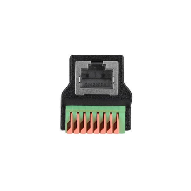 Delock RJ45 jack to Terminal Block with push button Adapter 90° angled