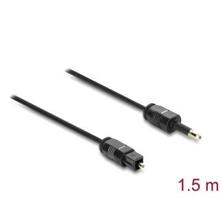 DeLOCK Delock TOSLINK Cable mini TOSLINK 3.5 mm male to TOSLINK female, Ø 2.2 mm, 1.5 m, black
