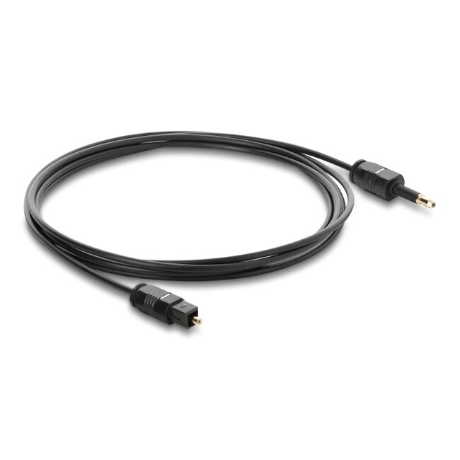 Delock TOSLINK Cable mini TOSLINK 3.5 mm male to TOSLINK female, Ø 2.2 mm, 1.5 m, black